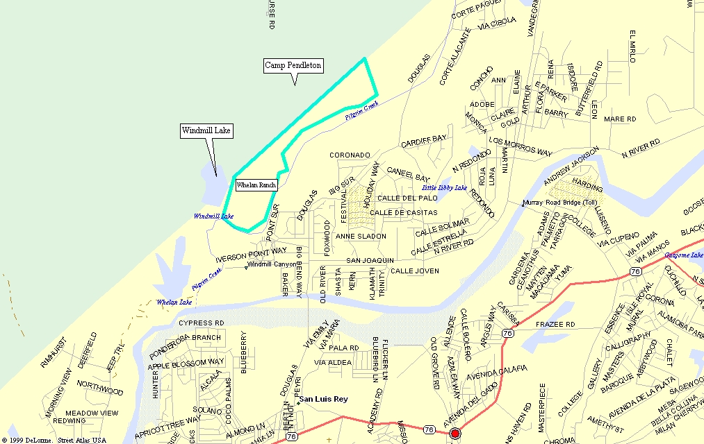 Location Map for Whelan Ranch Conservation Bank